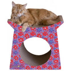 Imperial Cat Tower Tunnel Scratch 'n Shape, Retro Purple Floral