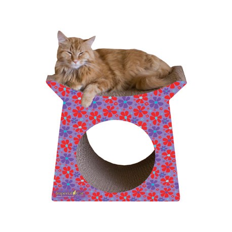 Imperial Cat Tower Tunnel Scratch and Shape, Retro Purple Floral