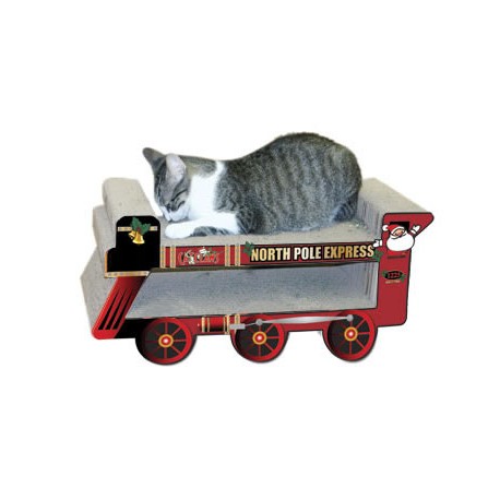 Kitties love to scratch and lounge on the Kitty Express!