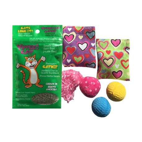 Imperial Cat Heart Pillow Catnip Toy Gift Bag