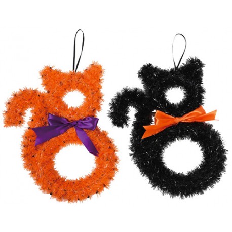 Tinsel Cat Door Hanger, 2 Pack