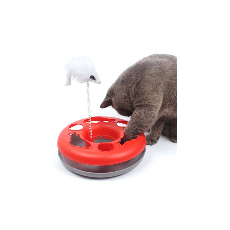 Fun interactive toy has a mouse that will sway on top.