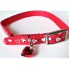 Hearts Reflective Safety Collar - Red