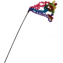 The brightly-colored fabric and feathers make any cat ready to fiesta!