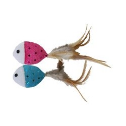 Two adorable fish for your cat to attack!