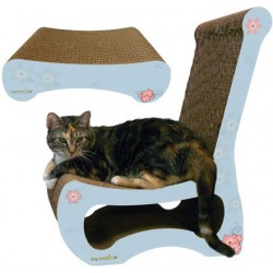 M.A.X. Easy Chair Cat Scratcher with Scratching Ottoman