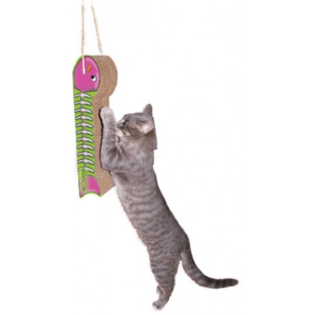 Imperial Cat Fish on a Line Hanging Scratch and Shape, Lime/Pink
