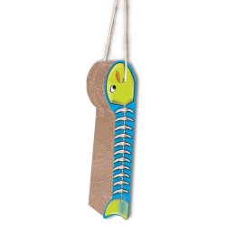 Imperial Cat Fish on a Line Hanging Scratch and Shape, Blue/Lime