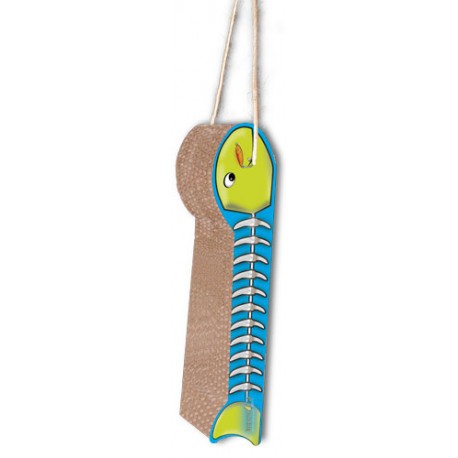 Imperial Cat Fish on a Line Hanging Scratch and Shape, Blue/Lime