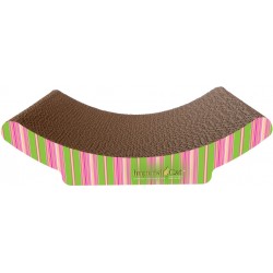 Imperial Cat Cozy Curl Scratch and Shape, Pink and Lime Stripe