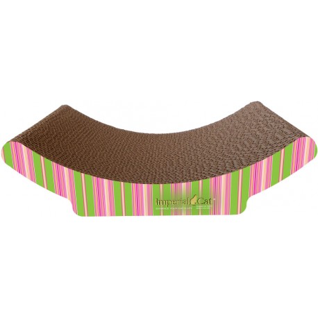 Imperial Cat Cozy Curl Scratch and Shape, Pink and Lime Stripe