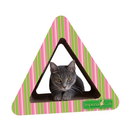 Imperial Cat Triangle Combo Scratch 'n Shape, Pink/Lime Stripe