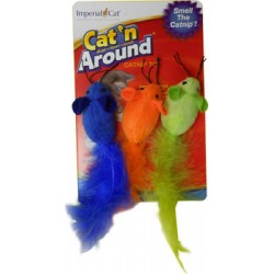 Imperial Cat Feather Catnip Trio Mice Toy