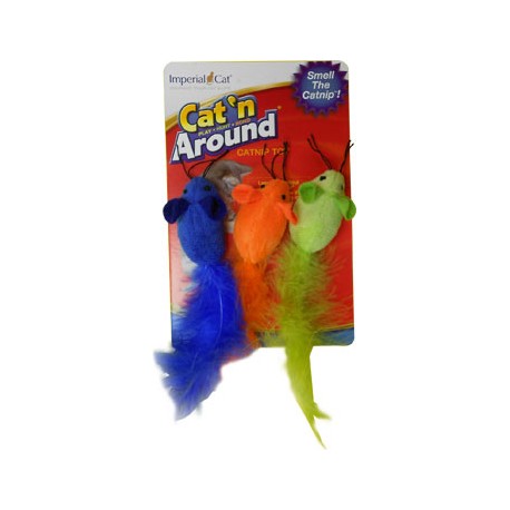 Imperial Cat Feather Catnip Trio Mice Toy